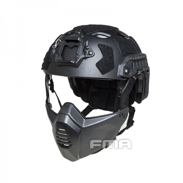 FMA FAST SF Tactical HELMET With Half Mask (BK)