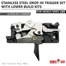 ANGRY GUN STAINLESS STEEL DROP-IN TRIGGER SET LOWER BUILD KITS FOR MARUI MWS GBB (SD-C)