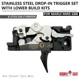 ANGRY GUN STAINLESS STEEL DROP-IN TRIGGER SET LOWER BUILD KITS FOR MARUI MWS GBB (SSA-E)