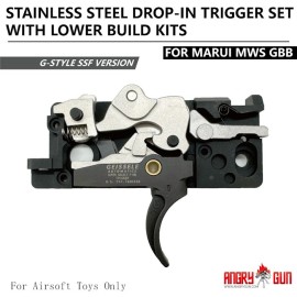 ANGRY GUN STAINLESS STEEL DROP-IN TRIGGER SET LOWER BUILD KITS FOR MARUI MWS GBB (SSF)