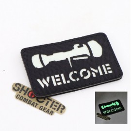 SCG Laser cut Patch glow in the dark " WELCOME"