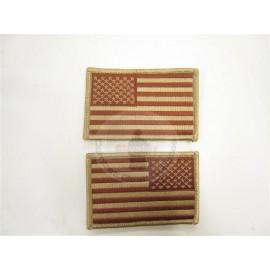 Military Hook & Loop Fasteners Patches "tan Flag Set