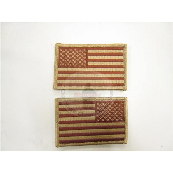 Military Hook & Loop Fasteners Patches "tan Flag Set