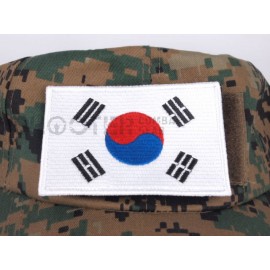 SCGHook & Loop Fasteners Patches " South Korea flag-white"