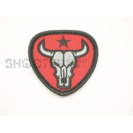 MSM Hoop & Loop Patch "Bull Skull-RED"