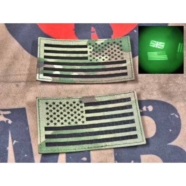 SCG Hook & Loop Fasteners 3M IR Patches "  US Flag Lelf and Right set -MC"