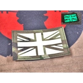 SCG Hook & Loop Fasteners glow in the dark Patches "  UK Flag -MC"