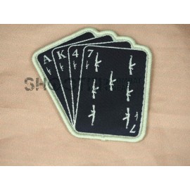 Hoop & Loop Patch ''AK47 Playing Cards-Black''