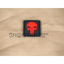Red Punisher Skull PVC Patches