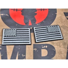 SCG Hook & Loop Fasteners Patches "USA Flag Set-GREY"