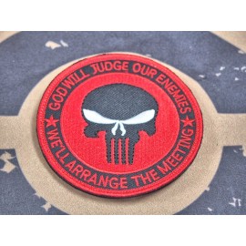 Hoop & Loop Patch "GOD WILL JUDGE OUR ENEMIES - Punisher -Red"
