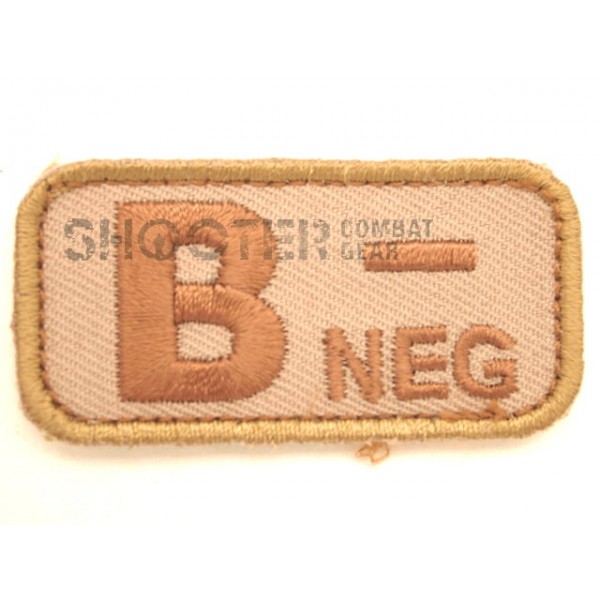 MSM Hoop & Loop Patch "Bloodtypes B (NEG)-Desert"