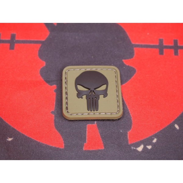 Punisher Skull PVC Patches (Tan)