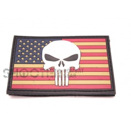3D PVC Hoop & Loop Patch 'US Punisher Flag ''