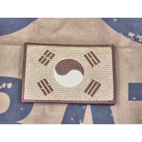 SCG Hook & Loop Fasteners Patches " South Korea flag-TAN"