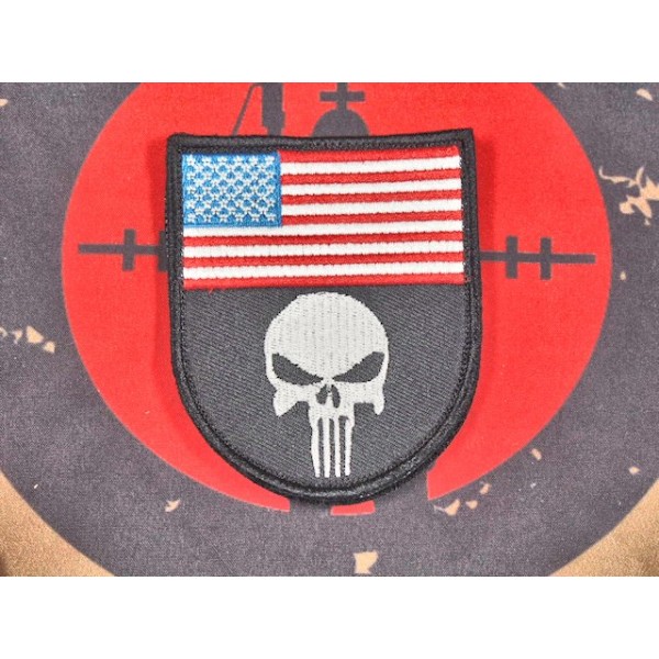 Hoop & Loop Patch ''  Punisher US Flag''