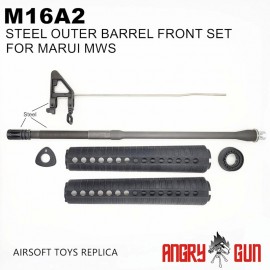 ANGRY GUN STEEL OUTER BARREL FRONT SET FOR M16A2 MWS GBB