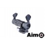 AIM-O ET Style 4X FXD Magnifier with Adjustable QD Mount  (BK)