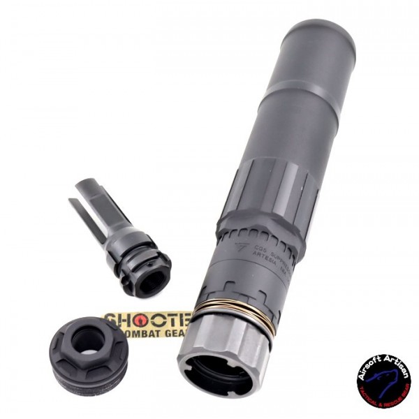 AIRSOFT ARTISAN CGS QD DUMMY SILENCER WITH DA FLASH HIDER ( Black-14MM CCW )