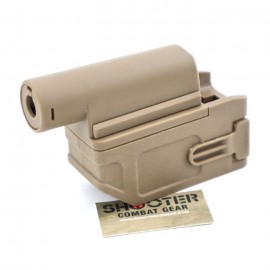 BATTLEAXE M4 AEG Magazine Adapter for CYMA / TM / Golden Eagle M870 Shotgun (Tan)