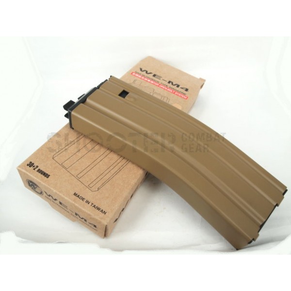WE Open-bolt system M4 Gas Backblow 32rds mag ( Tan