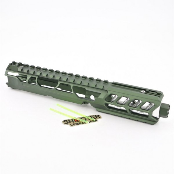 CTM FUKU-2 CNC CUTOUT UPPER SET LONG Type For AAP01 GBB Pistol Series ( Green/Silver)