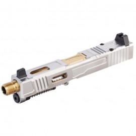VFC Fowler Industries MKII Glock 19 Gen4 GBB Airsoft Complete Upper Slide Set - Stainless Steel