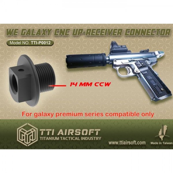 TTI Airsoft CNC Up-Receiver Connector For WE Galaxy Premium GBB Airsoft