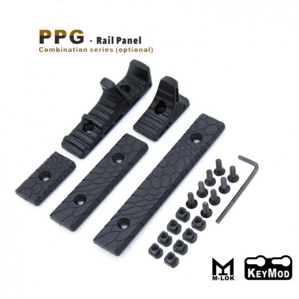 PPG Rail Panel handstop set For Keymod & M-Lok (BK