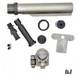BJTAC LT Style Stainless Steel Folding stock adapter set for MWS M4 (Grey)