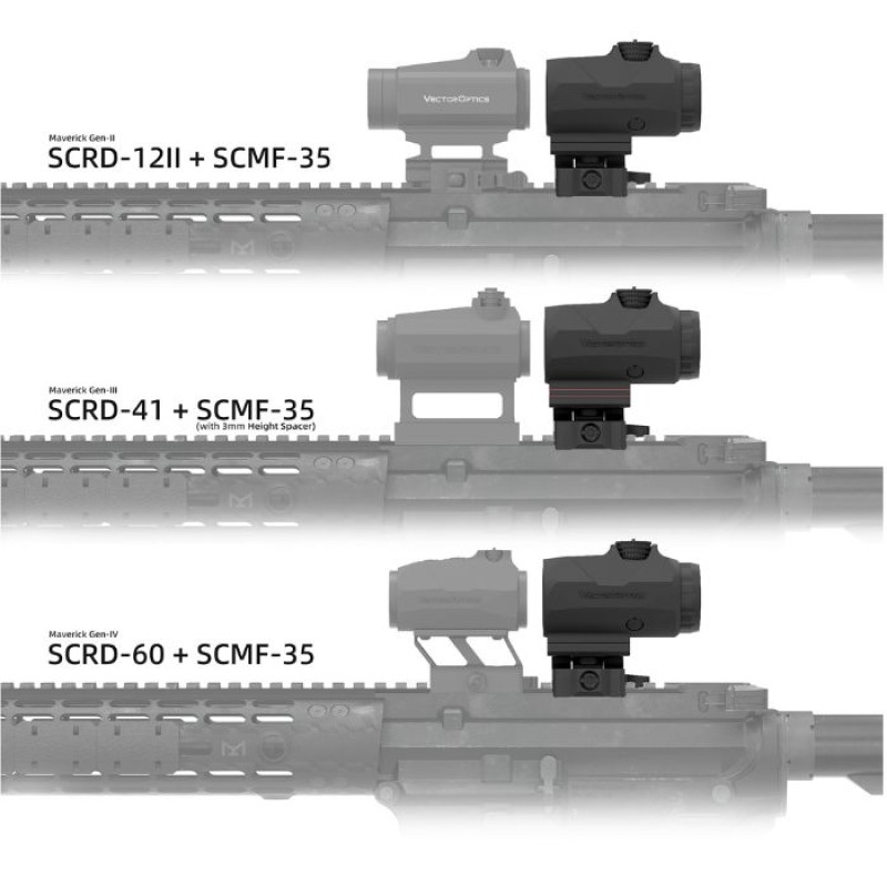 Vector Optics Maverick-IV 3x22 Magnifier Mini Rubber Armored