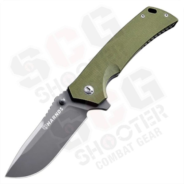 HARNDS Warrior Folding Knives- Green -Grey Titanium HARNDS Warrior Folding Knives- Green -Grey Titanium